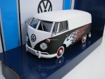  Volkswagen Type 2 T1 Delivery Van Black/White s plameny 1:24 Motor Max 